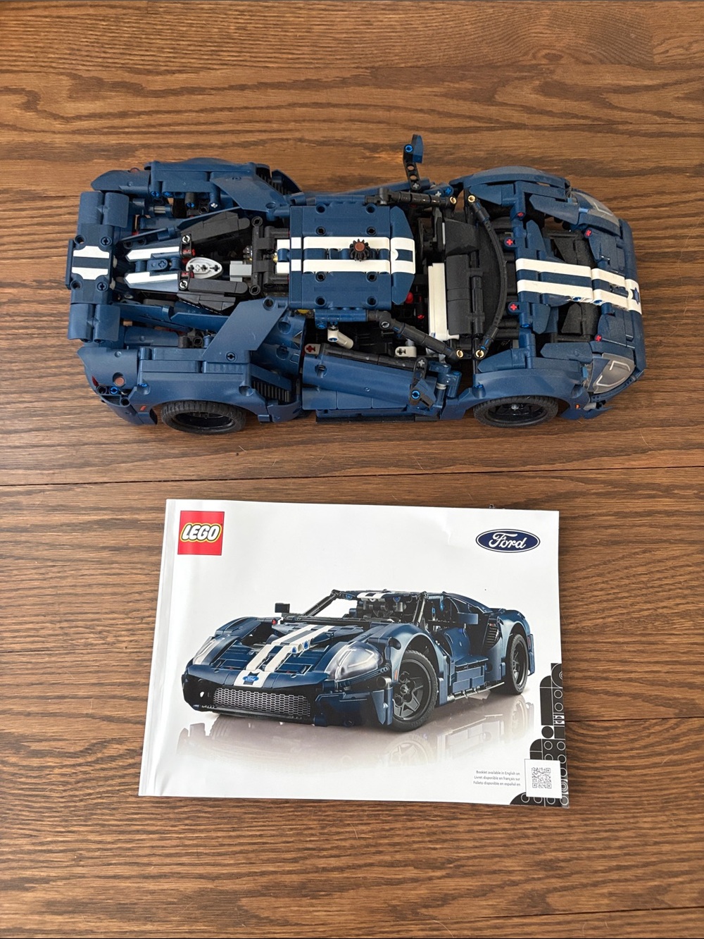 Lego Blue and White Ford GT Technic Model with Manual